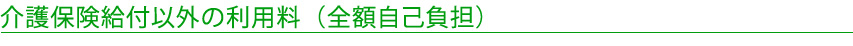 介護保険給付以外の利用料