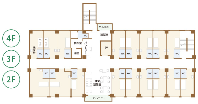 2/3/4階平面図